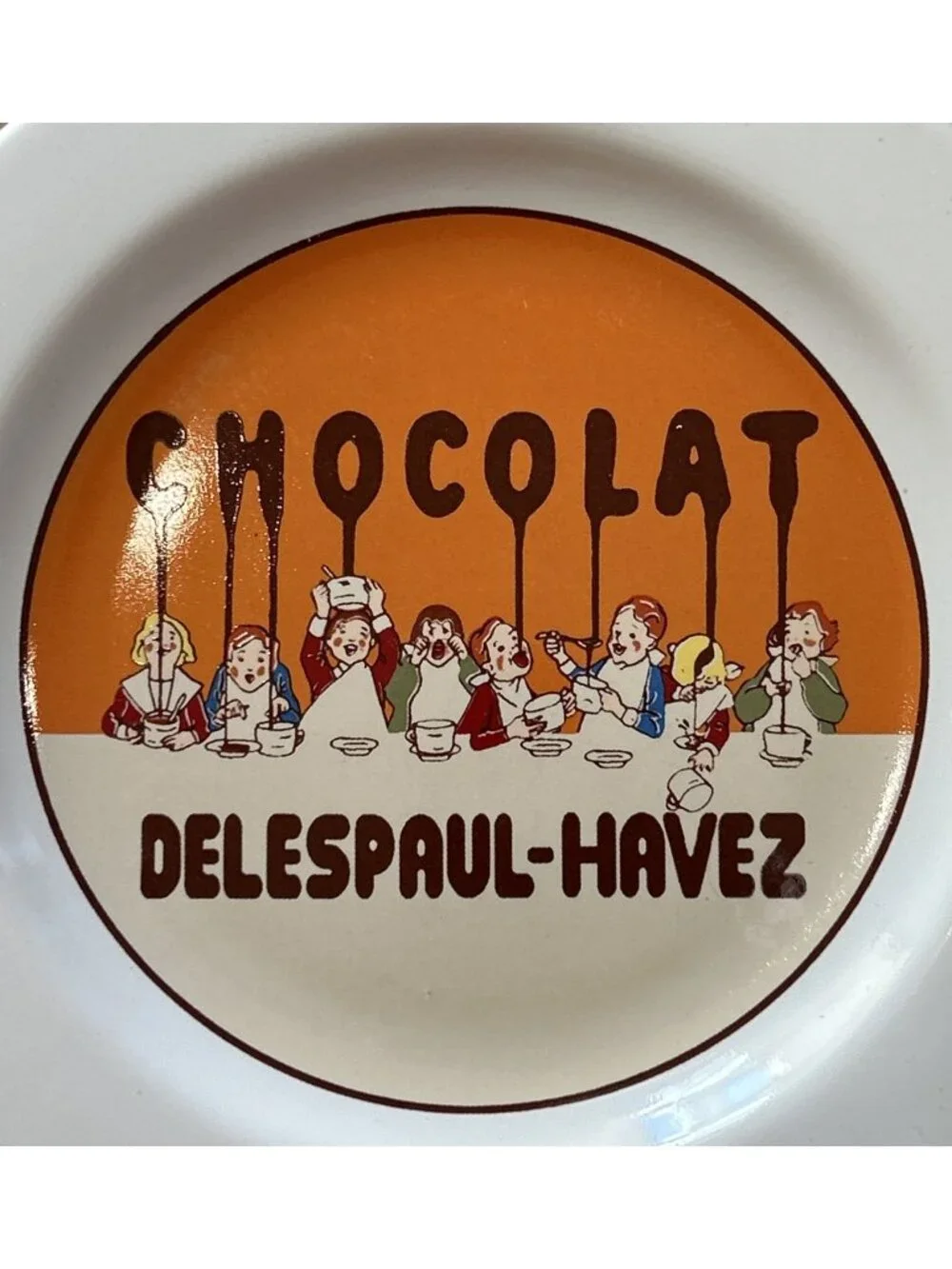Vintage Pottery Barn Chocolate Dessert Plates Set of 6 Chocolat Delespaul-Havez